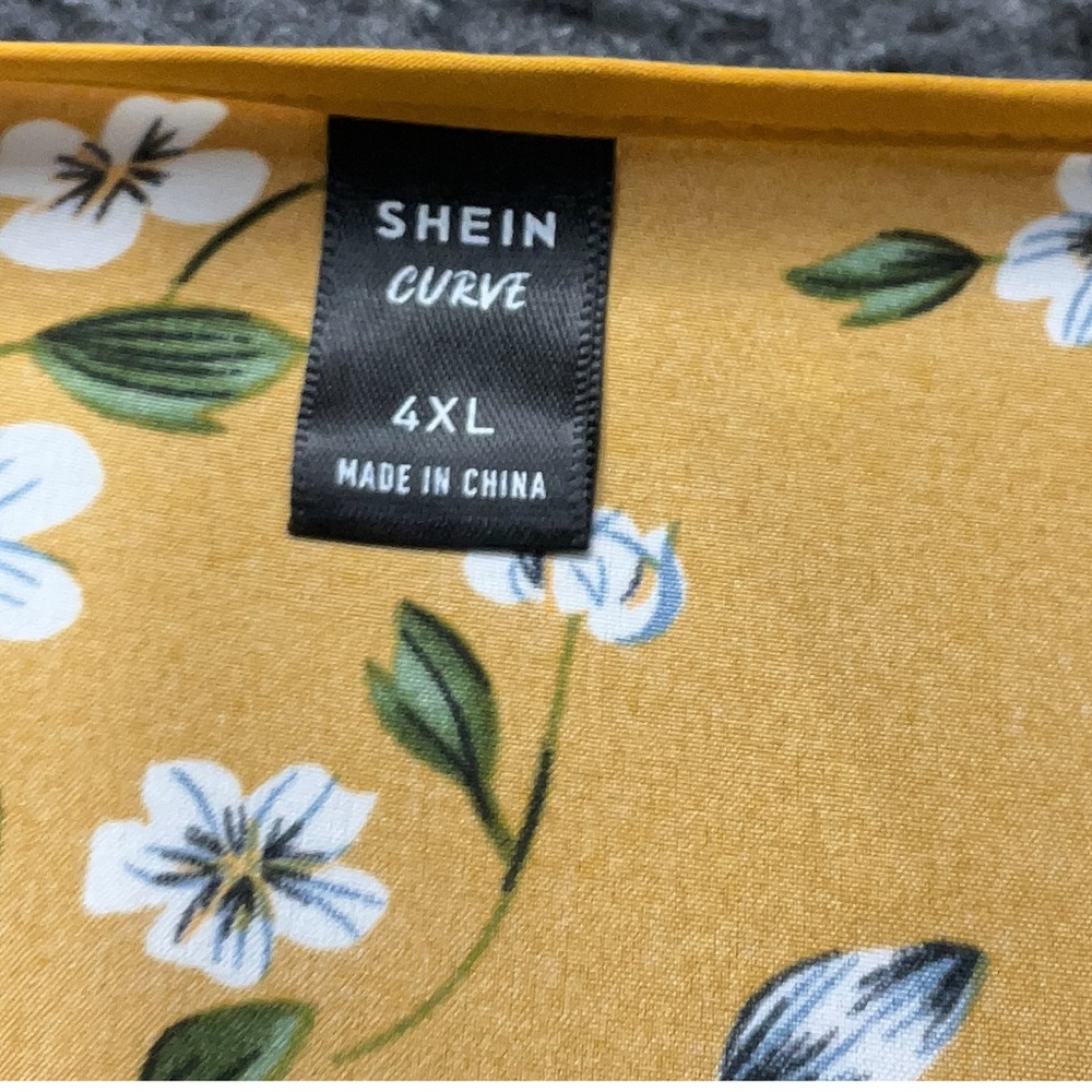 SHEIN Mustard Floral Midi Dress - Picture 3 of 4